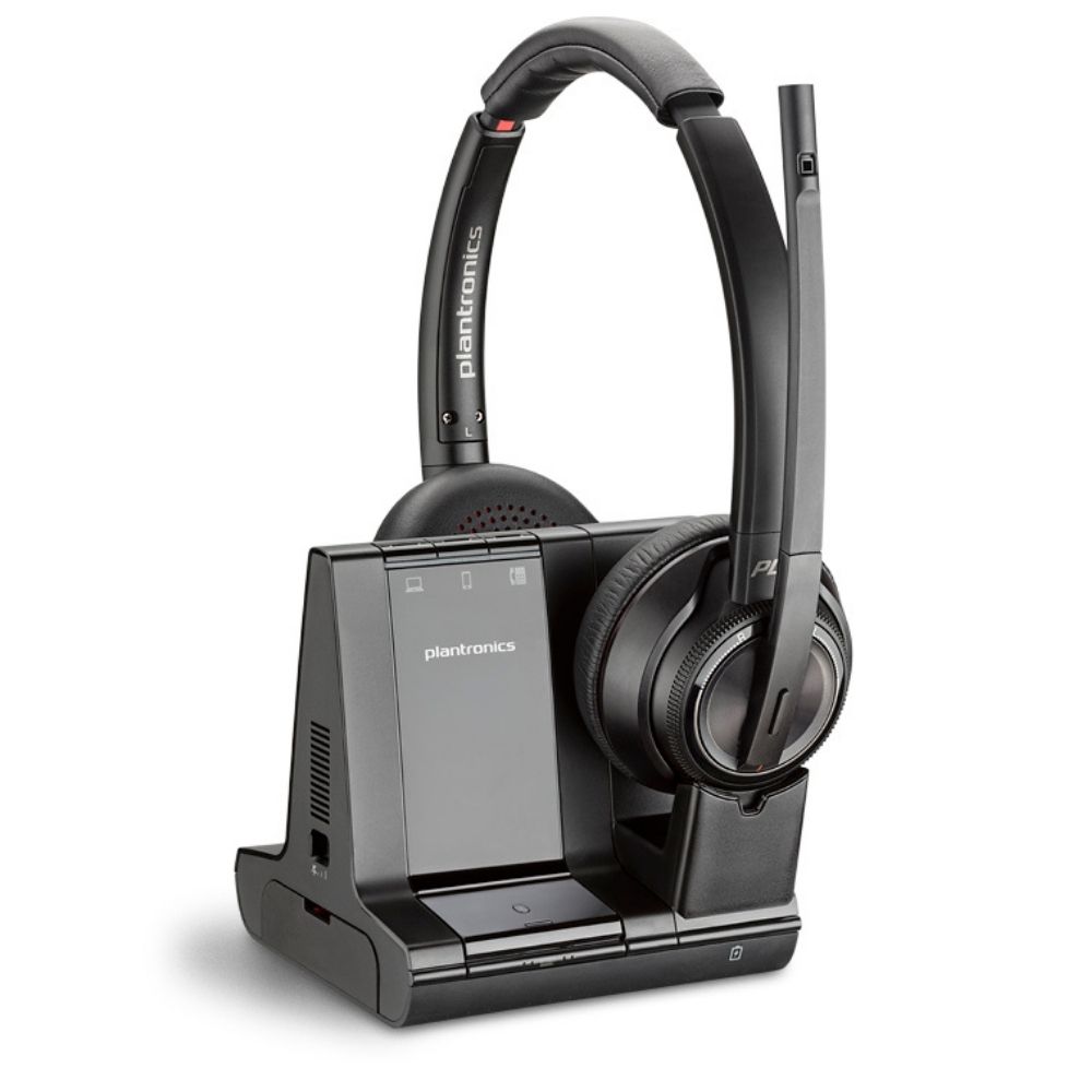 Poly Savi W8220-M Office Over-the-Head Stereo Headset Certified for Microsoft Skype Business with Noise Canceling | Avcomm Solutions